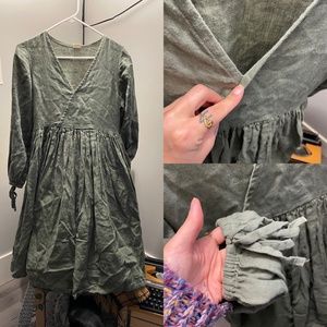 Green Linen Dress